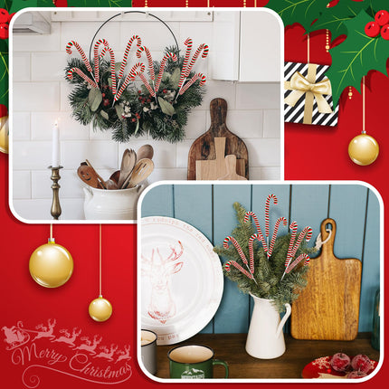 12 Pcs 16 Inch Christmas Plush Stuffed Candy Cane Ornaments Christmas Tree Picks Striped Xmas Tree Topper Decor for Home Vase Fller DIY Crafts Party Supplies(Red, White, Green)