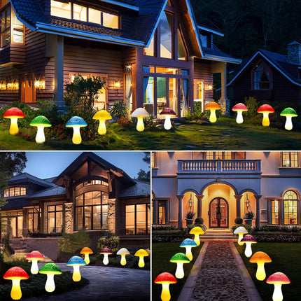 Solar Garden Decor Lights 8 est Crack Mushrooms Outdoor Decor Stake Lights, Waterproof Solar Pathway Lights Gardening s for Garden Gnomes Backyard Flower Bed Christmas Decorations