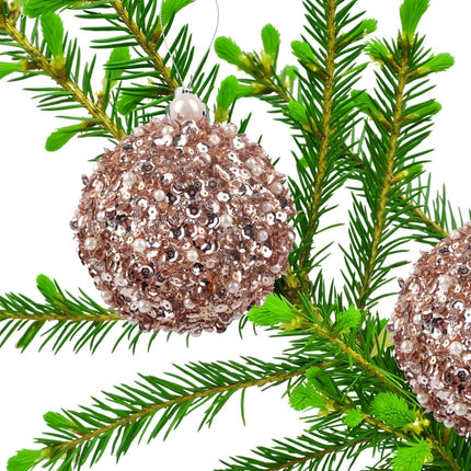 4.25" Christmas Ball Ornaments 4pc Set Shatterproof Christmas Decorations Tree Balls for Xmas Trees Wedding Party Holiday Decorations Tabletop Small Trees Decoration (Champagne)