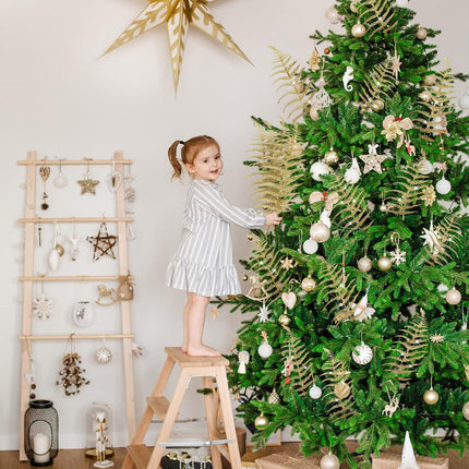 Xinnun Christmas Glitter Leaves Artificial Tropical Leaf Christmas Tree Sprays Glitter Leaf Garland Flashing Christmas Picks DIY Bouquet Stem Floral Branches for Wedding Xmas Wreath (Gold,48 Pcs)