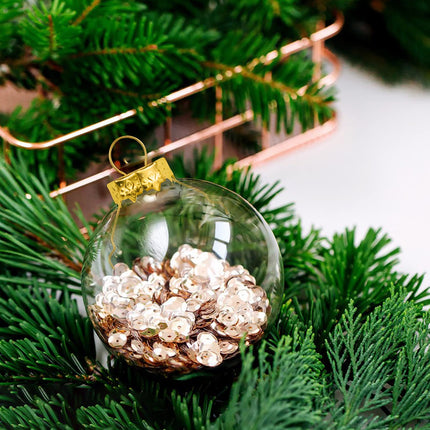 60 Pieces Round Ornament Cap for Porcelain Ceramic or Glass Christmas Ornaments 1/2 inch or 3/4 inch Silver/Gold Christmas Hangers Caps (Gold, 3/4 inch)