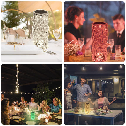 BGFHome Crystal Table Lamp RGB Color Changing Night Light ，Romantic LED Rose Diamond Touch Lamps for Living Room (Remote & Touch