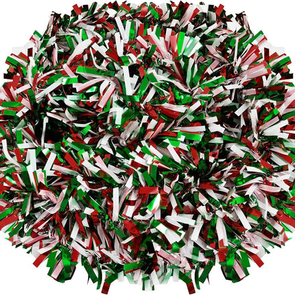 Christmas Tinsel Garland Metallic Tinsel Twist Garland Shiny Christmas Tree Hanging Garland Decorations for Christmas Party Supplies Indoor and Outdoor Decoration (Red, Green and White)