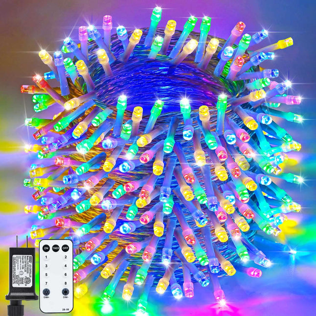 Christmas Lights Outdoor, 800LED 330FT Multicolor String Lights 8 Modes Timer Plug in Waterproof Indoor Outdoor Christmas Lights for Christmas Wedding Garden Yard Party Tree Decoration