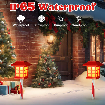 6 Pack Solar Chrismas Pathway Lights Outdoor Waterproof LED Landscape Lights Decoration Candy Cane Stake Light for Garden Yard Patio Lawn Driveway Walkway (Warm White,6)