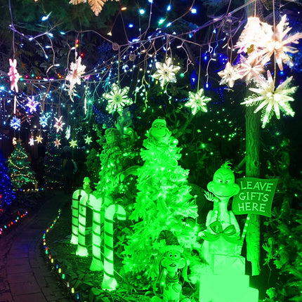Halloween Green Landscape Lights Outdoor, 14 LED Landscape Lighting with US Plug, IP65 Waterproof Spotlights for Tree Yard Garden Pathway Christmas St. Patrick's Day Decor 2 Pack