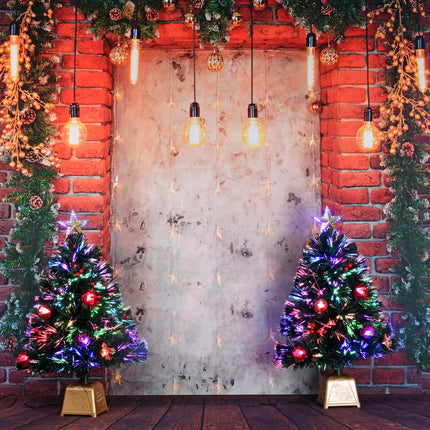 24inch Green Fiber Optic Christmas Tree,Prelit Artificial Tabletop Christmas Tree,Star,Butterfly and Ball Ornaments for Best Holiday Home Decorations,2 Foot