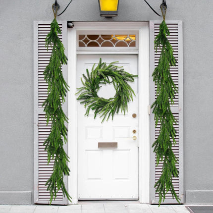 1 Pcs 6ft Christmas Cedar Garland,Artificial Green Cedar Garland,Real Touch Pine Garland for Home Fireplace Indoor Outdoor Holiday Party Decoration