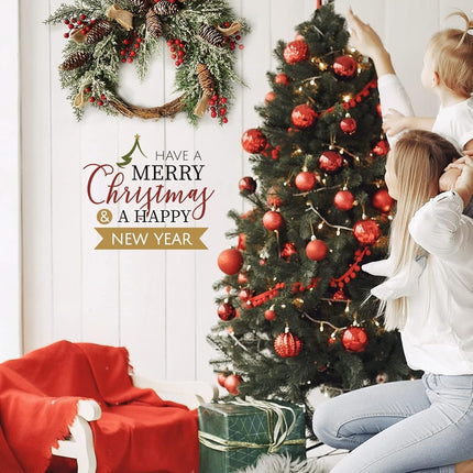 Christmas Artificial Wreath for Front Door, Outdoor Christmas Wreath Flocked with Mixed Decorations, Holiday Greenery Wreath with Pinecones, Red Berries, and Snowflake, 23 inches