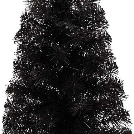 Nearly Natural 2ft. Black Artificial Christmas Tree with 35 LED Lights and 72 Bendable Branches