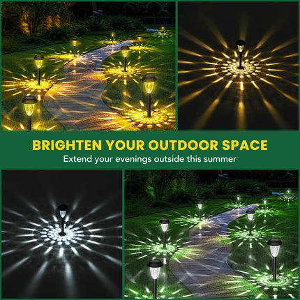 GIGALUMI 12 Pack Solar Lights Outdoor Waterproof, Cool White Pathway Lights Solar Powered, Landscape Lighting, Solar Grden Lights for Decor, Patio, Garden, Yard, Pathways, Walkways
