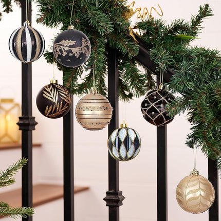30 pcs Christmas Ball Ornaments Shatterproof Christmas Tree Decorations Tree Balls for for Xmas Tree Holiday Wreath Garland Decor Ornaments (Black)