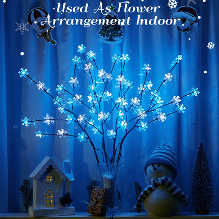 Brightown Snowflake Pathway Lights, 4 Packs Christmas Yard Lights, Small Christmas Tree with Lights, Christmas Lights Outdoor Yard Decorations, Blue and White