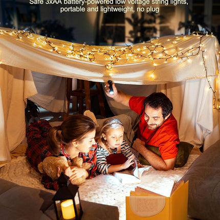 Battery Operated Christmas String Lights, 8ft 20 LED Mini Lights with Timer, Christmas Tree Lights for Indoor Outdoor Bedroom Wedding Party Holiday Xmas Decoration，Warm White