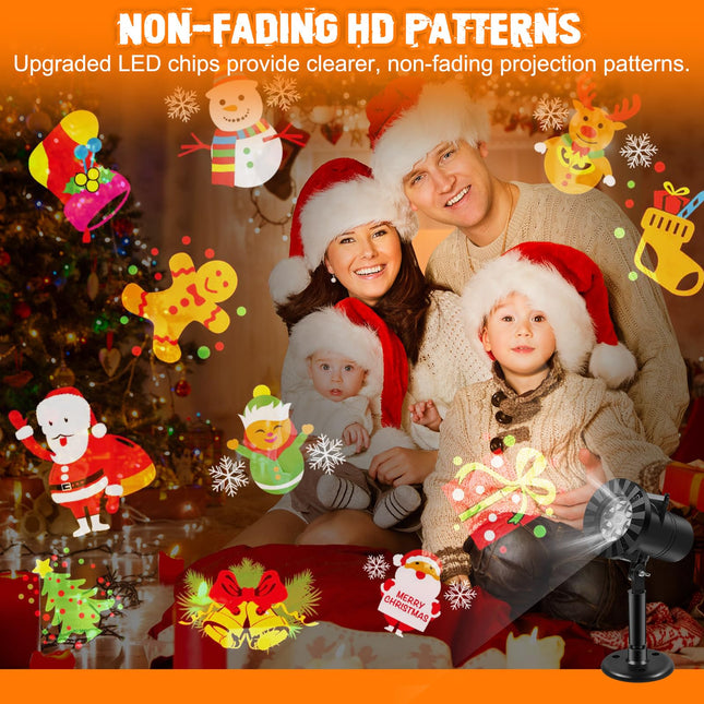 Christmas Projector Lights Outdoor, Brighter Projector Christmas,Waterproof Projector Light with 16 Replaceable Patterns,12 Theme,Decorations Projector Lights for Christmas Party Indoor