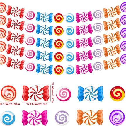 5Pcs Candyland Christmas Party Banners Candy Themed Paper Decorations, Sweet Lollipop Candy Hanging Decors Candyland Themed Party Decorations Candy Decorations for Home Birthday Party Supplies