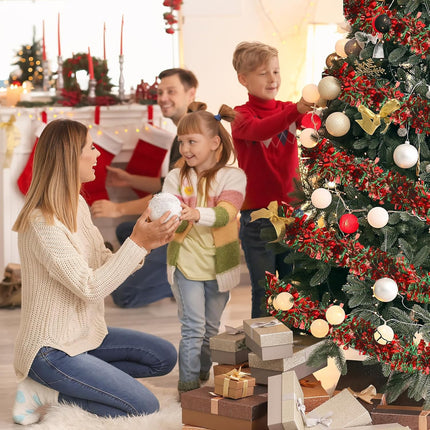 59 Feet Christmas Tinsel Garland Metallic Christmas Tree Garland Glitter Tinsel Twist Hanging for Christmas Tree Decorations, Indoor and Outdoor Christmas Garland Decorations(Red Green)