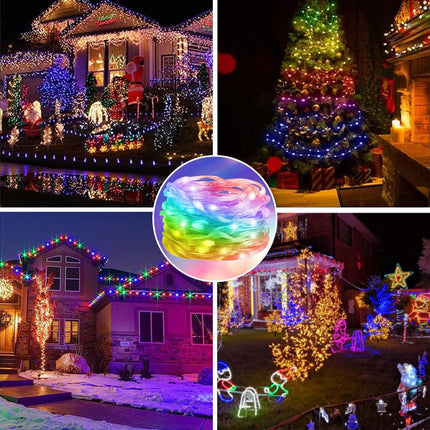 Honche Smart Lights 33FT 100LED USB Power Weatherproof App Control Timer Dimmable DIY Music Sync Speedness Fairy Lights for Campping Bedroom Party Garden Christmas Tree Halloween Decor
