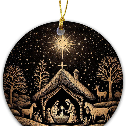 Nativity Christmas Ornaments Nativity Mary, Josheph and Baby Jesus Ornaments, Religious Ornament , Nativity Scene Ornament (Scene christmas)