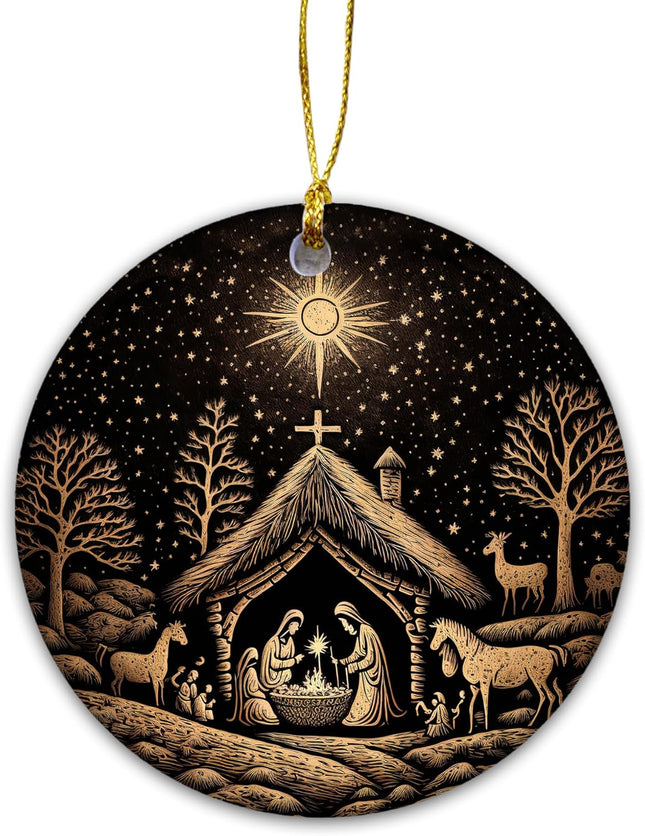 Nativity Christmas Ornaments Nativity Mary, Josheph and Baby Jesus Ornaments, Religious Ornament , Nativity Scene Ornament (Scene christmas)