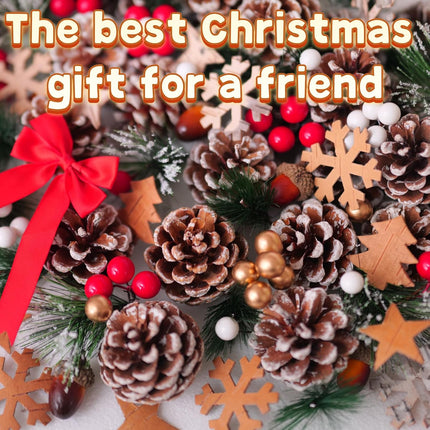 165PCS Christmas Pine Cones Berry Pine Branch Set White Christmas Decorations with Christmas Bows Snowflake for DIY Christmas Tree, Christmas Table Decorations, Wreath Decorations Supplies Christmas