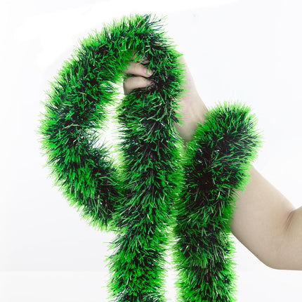 33FT Christmas Tinsel Garland Green Metallic Tinsel Twist Garland Artificial Greenery Pine Hanging Garland for Xmas Tree Decoration Wedding Party Supplies (Green)