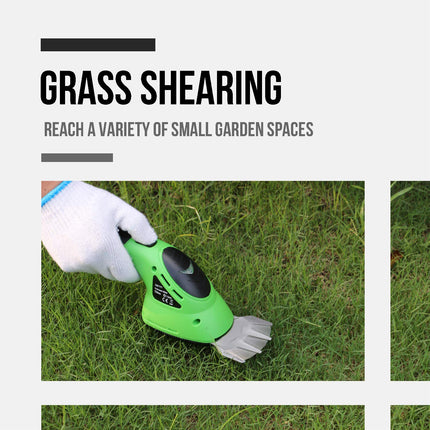 Lichamp 2-in-1 Electric Hand Held Grass Shear Hedge Trimmer Shrubbery Clipper Cordless Battery Powered Rechargeable for Garden and Lawn, CGS-3602 Grass Green