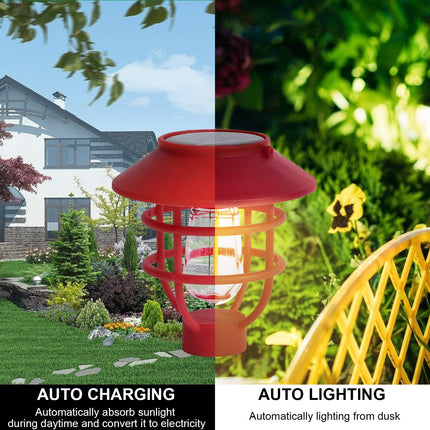 Christmas Solar Pathway Lights Outdoor, 6 Pack Waterproof Garden Led Landscape Stake Light, Auto On Off Warm White Red Path Lights for Yard Patio Driveway Walkway