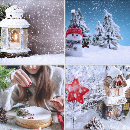 RGQSUN 15.8oz Christmas Fake Snow Decoration for Crafts,Artificial Fake Snow Powder Filler White Snow for Christmas Party Decoration Supplies