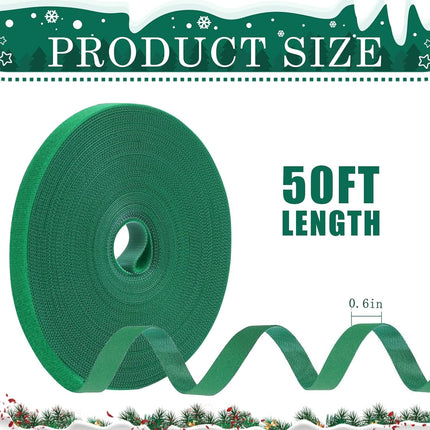 50ft Christmas Garland Ties,Christmas Decorative Reusable Green Holiday Garland Ties Cuttable Cable Straps for Christmas Party Yard Wall Doorway Outdoors Decoration (Green)