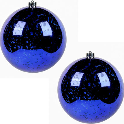 Sunshine Shiny Christmas Ball Ornaments,Giant Hanging Christmas Tree Ornament Decorations for Holiday, Extra Large Shatterproof Retro Mercury Balls Set (Blue, 6inch)