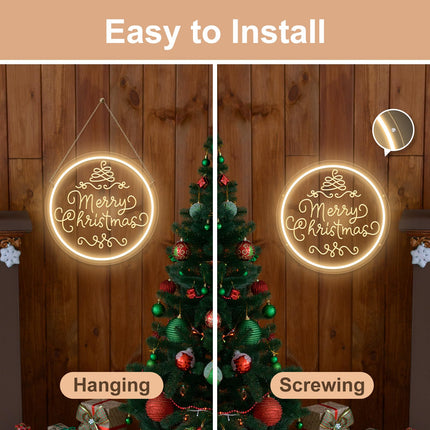 Merry Christmas Neon Sign Dimmable Merry Christmas LED Light Sign for Holiday Party Home Bar Decoration, USB Powerd Christmas Neon Light for Wall Decor Festival Celebration(Warm White)…