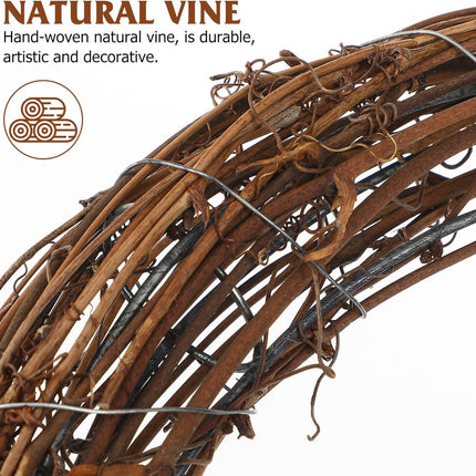 VOSAREA 2pcs Christmas Rattan Wreath Frames Natural Rattan Wreath Moon Shape Rattan Wreath Handmade DIY Rattan Rings Vine Branch Wreath for DIY Crafts Christmas Decorations Wedding Decorations