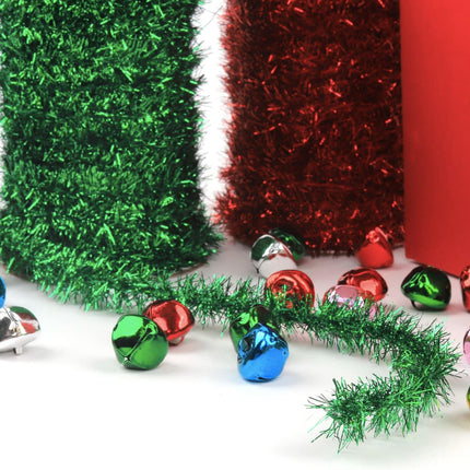 Tinsel Garland,2 Roll Tinsel Garland Thin Glitter Tinsel Metallic Holiday Tinsel Garland Twist Tinsel Garland,Twist Tinsel Garland Decoration (Red,Green)