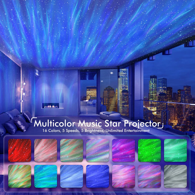 Rossetta Galaxy Projector, Star Projector LED Lights for Bedroom, White Noise Aurora Projector, Night Light for Kids Room, Adults Home Theater, Ceiling, Room Decor, for Christmas, Birthday