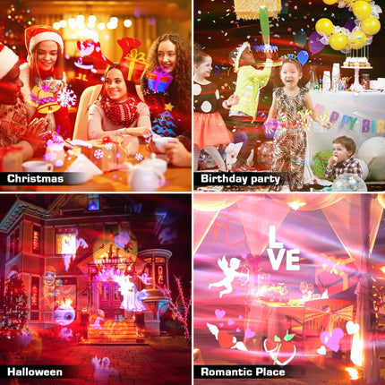 Christmas Projector Lights Outdoor, 2-in-1 Moving Patterns Landscape Lights, 30 HD Effects (3D Ocean Wave) Projection Light for Xmas Halloween Party Garden Decorations