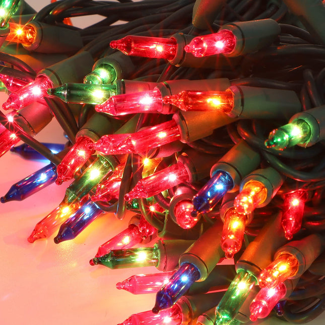 3 Sets Christmas Lights, 150 Count 33 FT Each Mini String Lights, Green Wire Fairy Lights, 120V UL Connectable Xmas Tree Lights for Holiday Winter Patio Party Outdoor Decoration, Multicolor