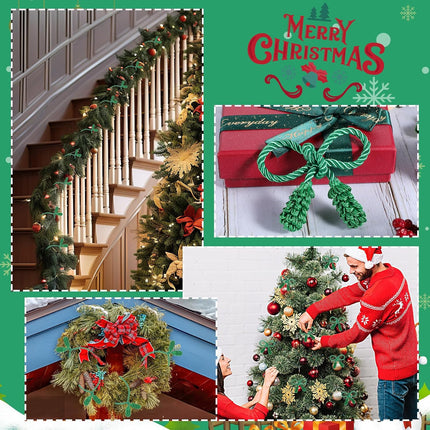 Prasacco 12 Pcs Christmas Garland Ties, 15.7 Inch Christmas Decorative Twist Ties for Banister Flexible Twist Ties for Garland Reusable Garland Ties for Xmas Holiday Christmas Craft Wrapping (Brown)