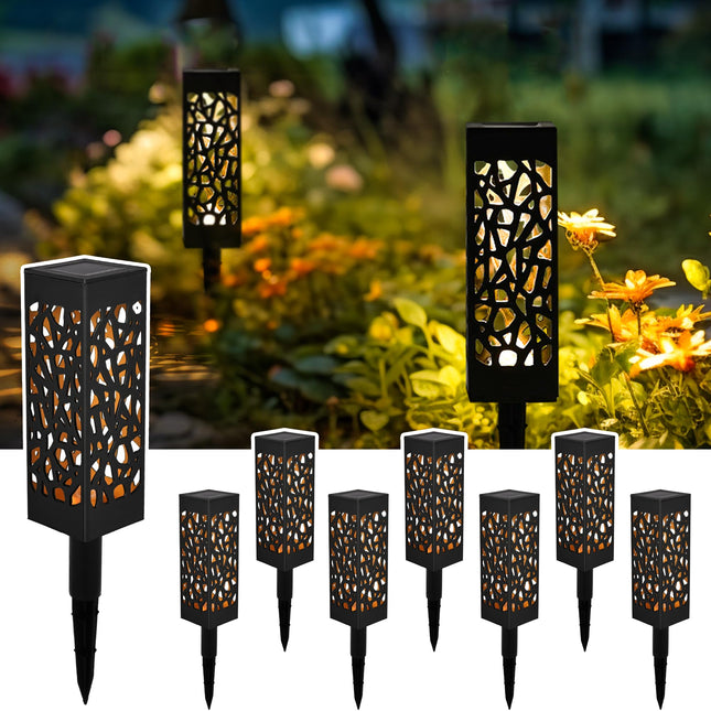 Garden Decor, Solar Outdoor Lights, Christmas Decor Lights, Christmas Decorations Outdoor, Solar Lights Outdoor Waterproof for Garden Yard Patio Walkway Driveway Outside Decor (8 Pack)
