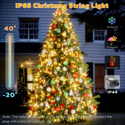 Christmas Tree Lights, 400 LED 8.2Ftx16 Line String Lights Plug in, Cascading Twinkle Lights for Xmas Tree with Timer Memory Function 8 Modes for Indoor Outdoor Wedding Party Decoration (Warm White)