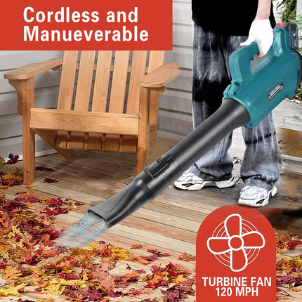 Meetwantes Cordless Leaf Blower with Battery and Charger 450CFM 120MPH Leaf Blower Cordless for Cleaning Lawn, Yard, Garage, Patio & Sidewalk