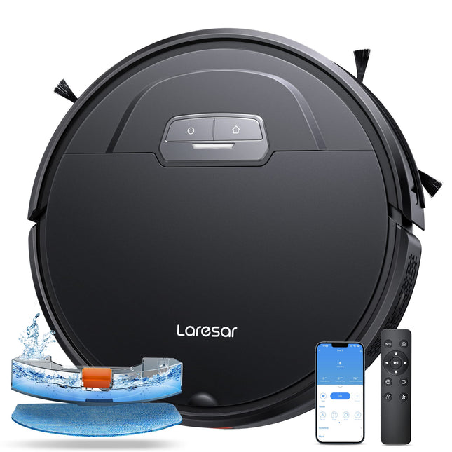 Laresar Robot Vacuums And Mop Combo, Max 4500Pa Suction, Evol 3 Robotic Vacuum Cleaner With Auto Carpet Boost, Selfcharging Robot Vacuum, App&Remote&Voice Control, Ideal For Pet Hair And Carpets