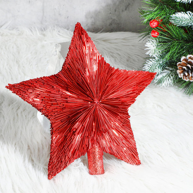 8.3 Inches Christmas Tree Topper Ornament Tree Top Star Decoration Small Star for Christmas Tree Top Xmas , Estrella para Arbol De Navidad Star for Christmas Tree (Xmas Red)