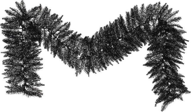 Vickerman 9' Black Fir Artificial Christmas Garland - Unlit - Faux Christmas Garland - Indoor Seasonal Home Decor - Reliable and Durable - Garland for Staircase or Mantle