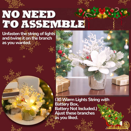 Mini DIY Tabletop Christmas Tree Artificial Christmas Tree, Tabletop Small Xmas Tree for Holiday Indoor DIY Christmas Decor