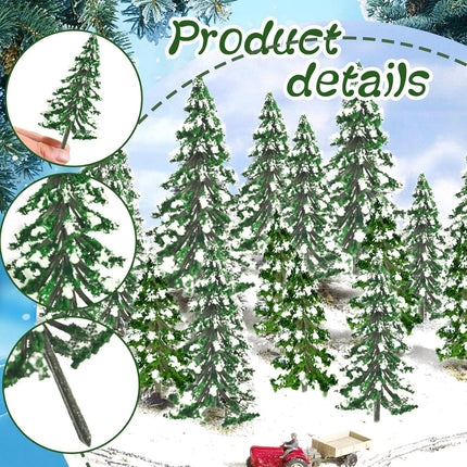 Warmtree 22PCS Mixed Scale Model Trees, Mini Snow Pine Model Trees 2-6 Inch, for Diorama Supplies Christmas Accessories Miniature Christmas Trees Micro Train Landscape Railway Sand Table