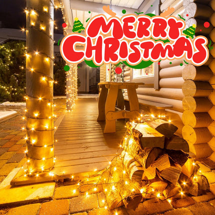 200 LED 66ft Christmas String Lights Battery Operated, Battery Christmas Lights with Remote Timer Outdoor Fairy Lights for Wreath Party Xmas Trees Decor (Warm White)