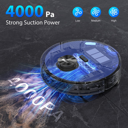 Tikom Robot Vacuum And Mop Combo With Lidar Navigation, L9000 Robotic Vacuum Cleaner With 4000Pa Suction,150Min Max, 14 Nogo Zones, Smart Mapping, Good For Pet Hair, Carpet, Hard Floor
