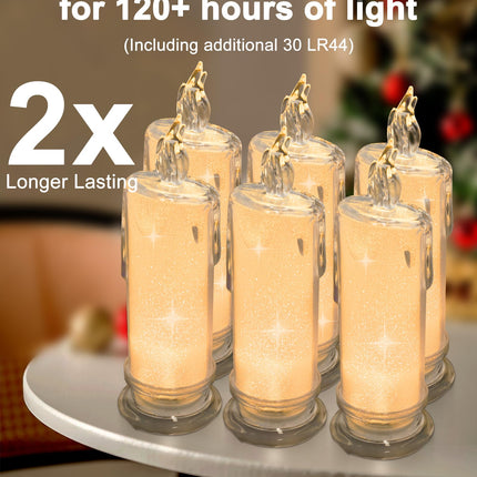 SHYMERY LED Candles,6PCS Flameless Christmas Candles,Battery Operated Pillar Fake Candles,Velas Artificiales para Decoracion for Valentine's Day Wedding Fall Christmas Decorations (D:2.5" x H:7")