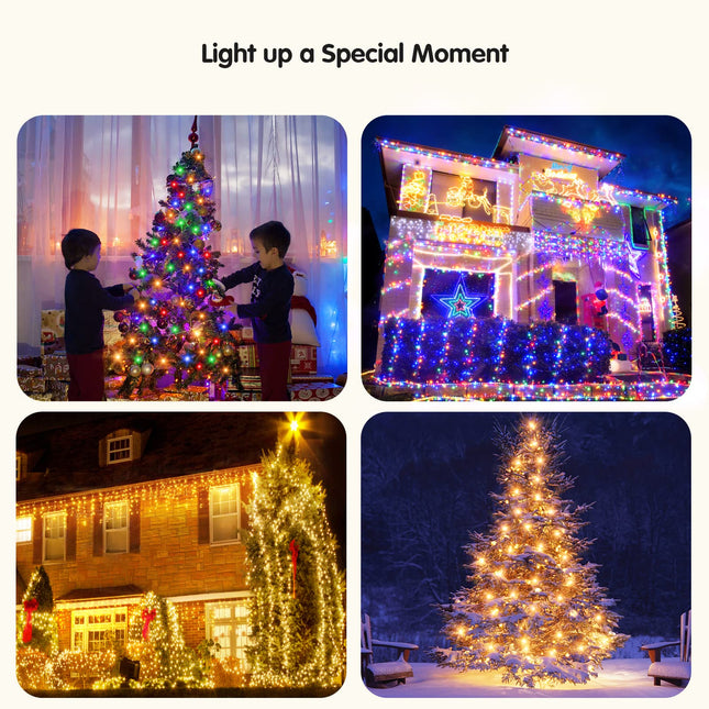 BlcTec Christmas Lights, 300 LED 108FT Color Changing Christmas Tree Lights with Remote, 11 Modes, Timer & Waterproof, Connectable Christmas String Lights for Xmas Decorations, Warm White & Multicolor